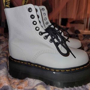 White platform Doc Martens, super cute, worn once but were sadly too big!
